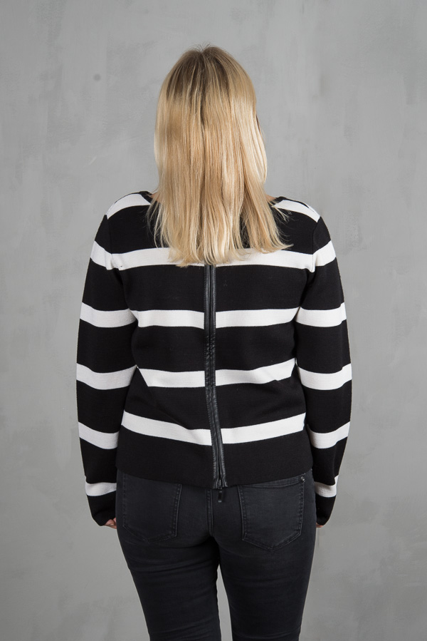 Pulz - Lori Knitted Blouse Black / White - 4