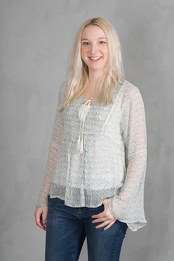 Monrow - Turner Blouse Printed Blue  / Offwhite