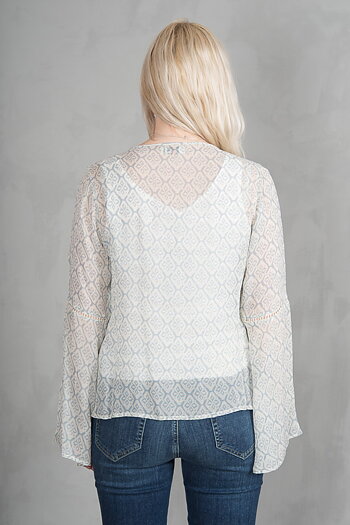 Monrow - Turner Blouse Printed Blue  / Offwhite