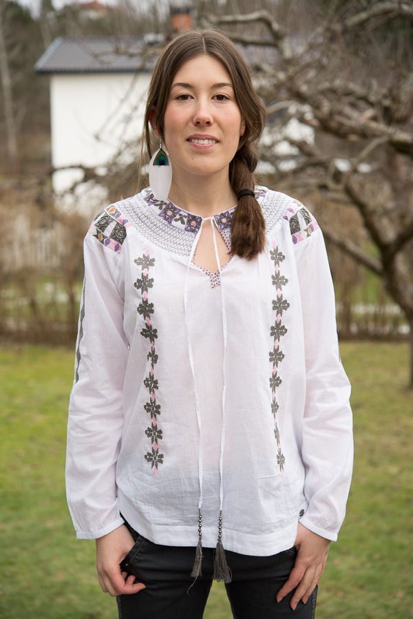 Monrow - Angelina Blouse White / Mauve