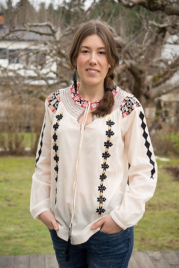 Monrow - Angelina Blouse Offwhite / Melon