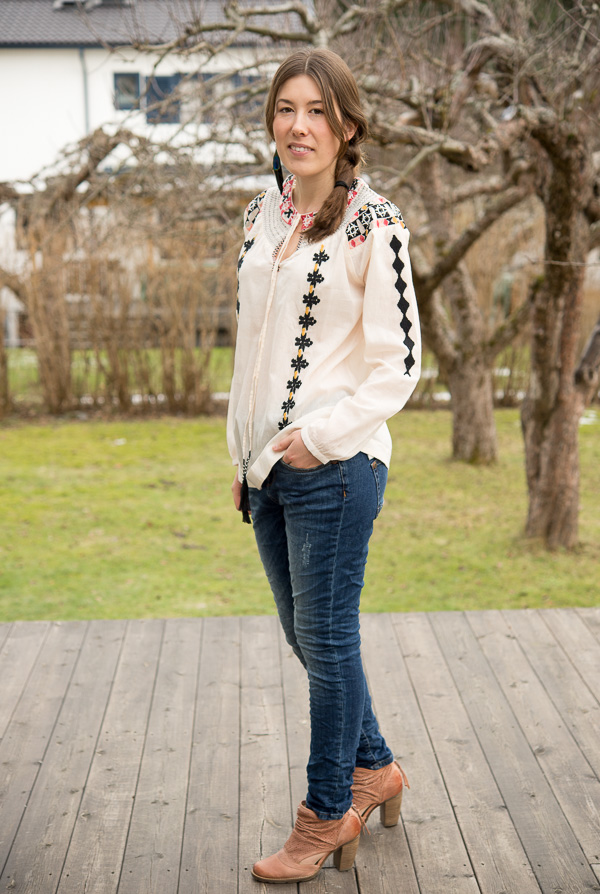 Monrow - Angelina Blouse Offwhite / Melon - 3