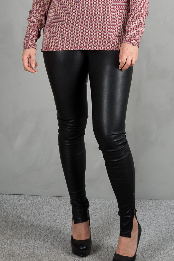 Plus Fine - Amy Leather Leggings Black - 4