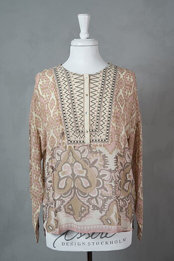 Monrow - Allison Blouse Offwhite / Dusty Pink