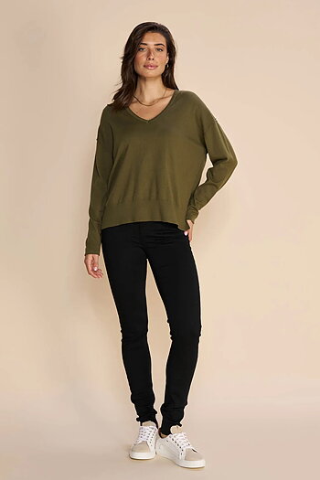 Mos Mosh - MMTani V-neck Knit Burnt Olive