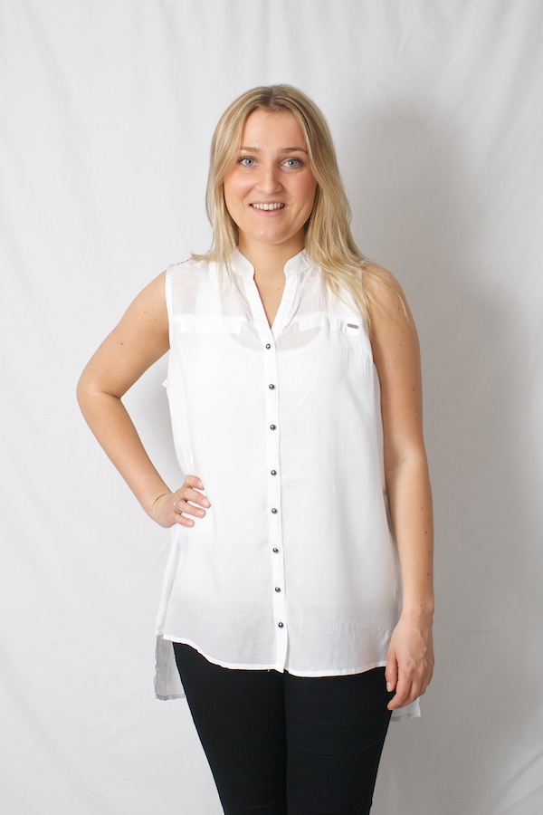 Pulz Jeans - Saida Sleeveless Shirt Optical White 