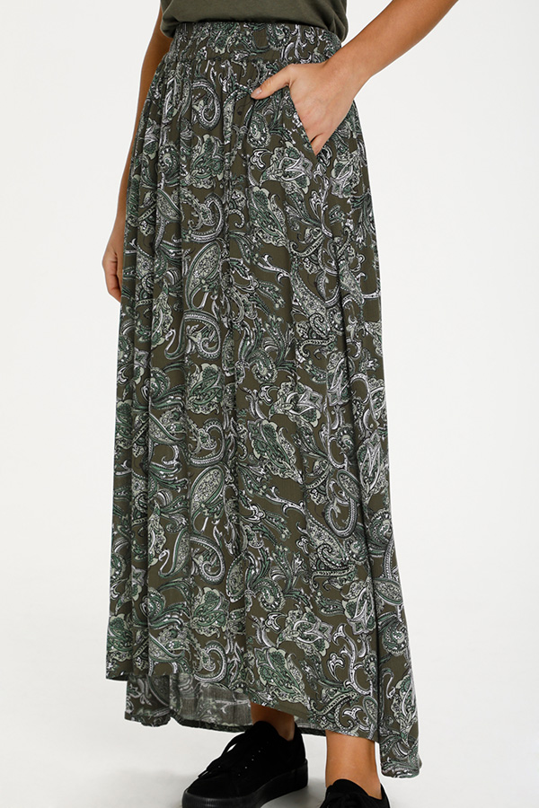 Kaffe - Evity Amber Skirt Green Paisley Print - 6