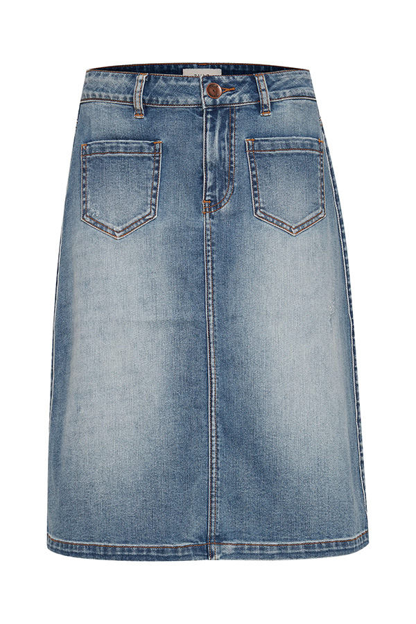 Pulz - Iben Skirt Medium Blue Denim 
