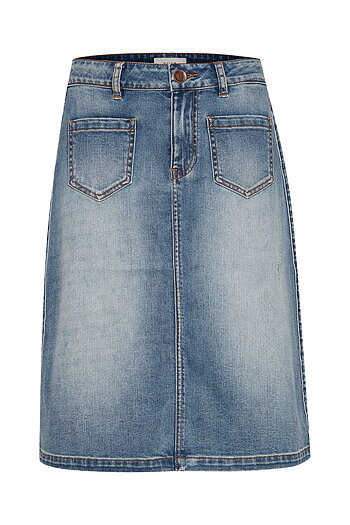 Pulz - Iben Skirt Medium Blue Denim 