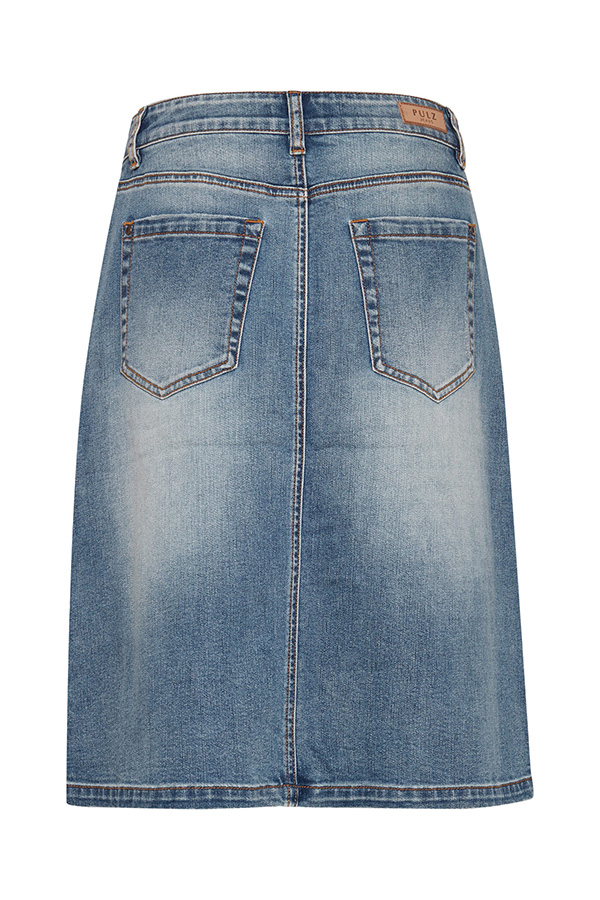 Pulz - Iben Skirt Medium Blue Denim  - 2
