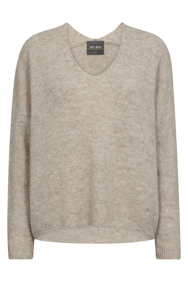 Mos Mosh - MMThora V-neck Knit Feather Gray - 7
