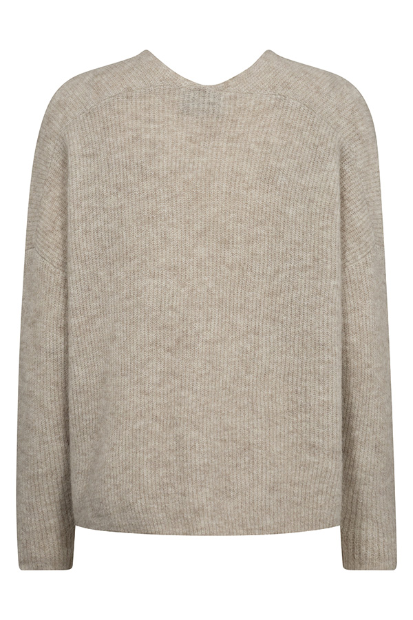 Mos Mosh - MMThora V-neck Knit Feather Gray - 8