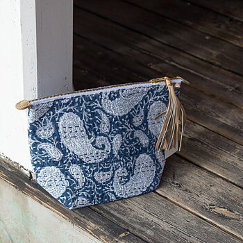 Chamois - Necessär Blockprint Navy storlek Small