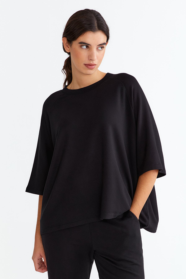 Movesgood - Happy  Sweatshirt Tee Black 
