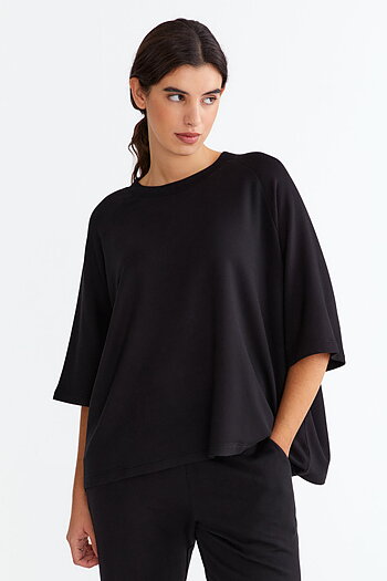 Movesgood - Happy  Sweatshirt Tee Black 
