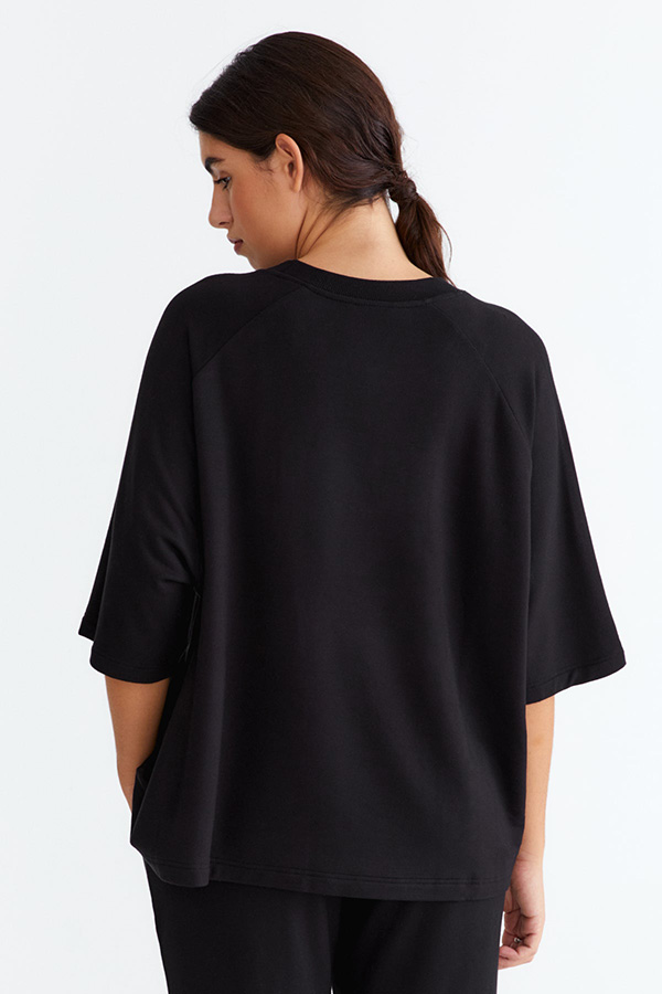 Movesgood - Happy  Sweatshirt Tee Black  - 3
