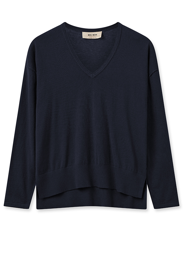 Mos Mosh - MMTani V-neck Knit Salute Navy - 4