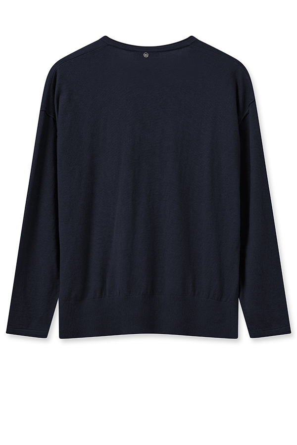 Mos Mosh - MMTani V-neck Knit Salute Navy - 5