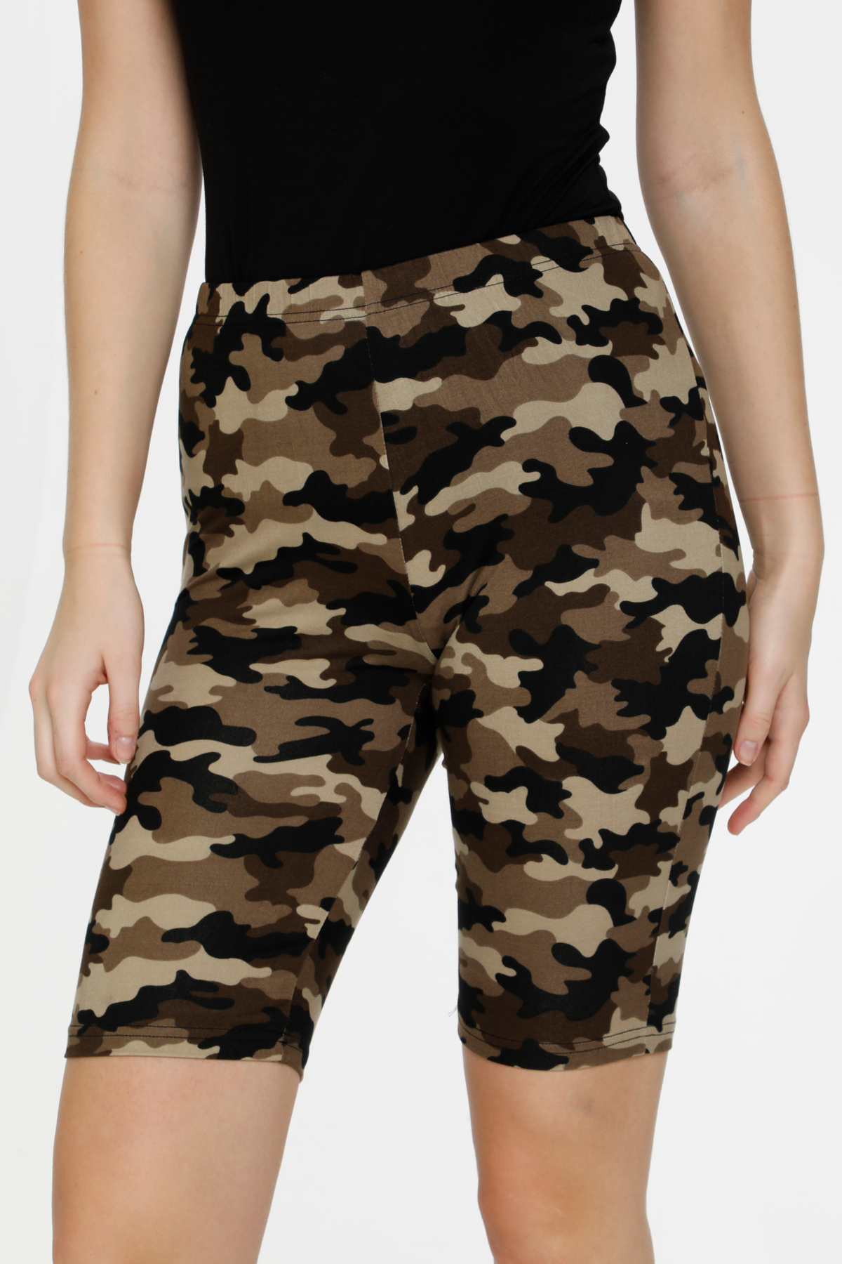Culture - Semira Shorts Brown Camouflage