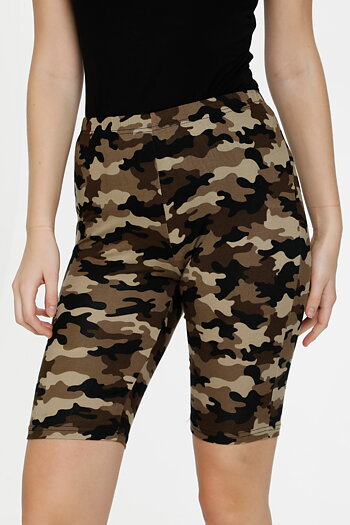 Culture - Semira Shorts Brown Camouflage
