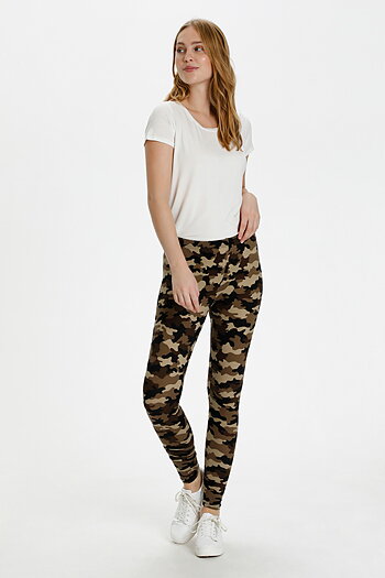 Culture - Semira Leggings Brown Camouflage