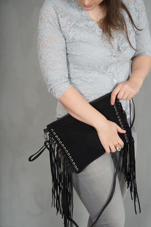 Frontrow - Go West Clutch Sling Leather Black - 3