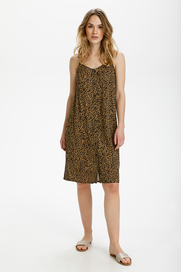 Kaffe - Lera Amber Dress Brown / Black Leo - 3