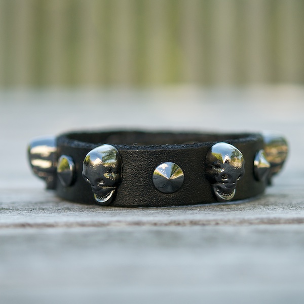 Frontrow - Small Scull Bracelet Black/Gunmetal 