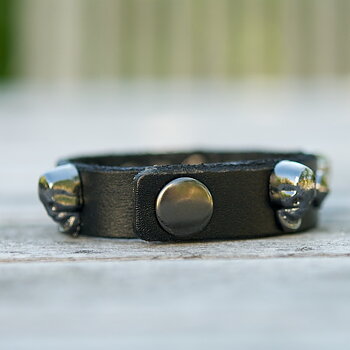 Frontrow - Small Scull Bracelet Black/Gunmetal 