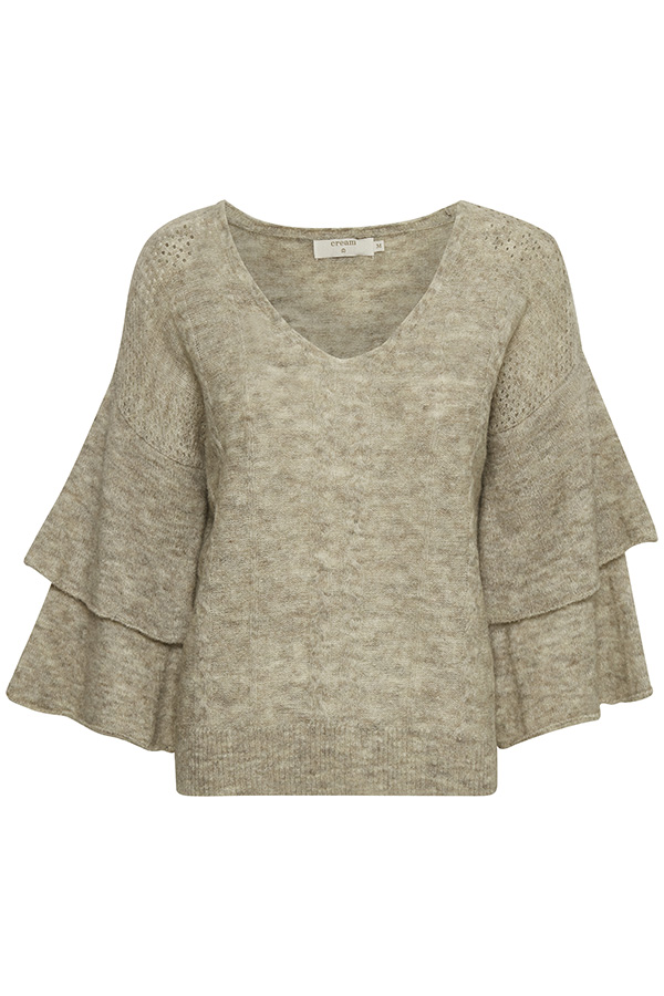 Cream - Penelope Knit Pullover Oat Melange