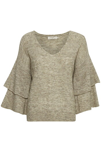 Cream - Penelope Knit Pullover Oat Melange