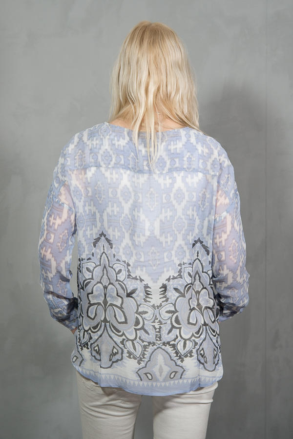 Monrow - Allison Blouse Offwhite / Blue - 5