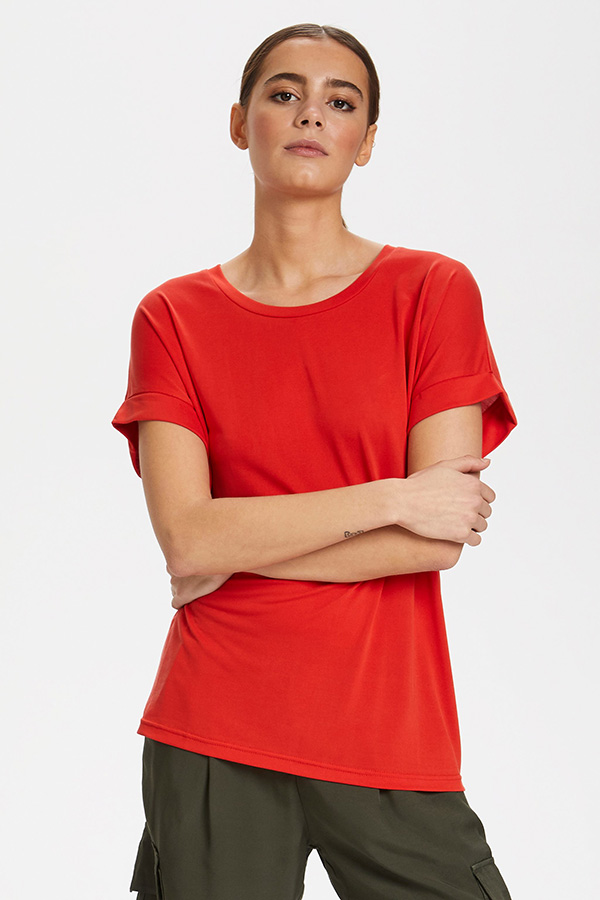 Culture - Kajsa T-shirt Fiery Red - 4
