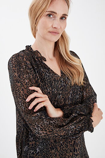 Pulz - Amaya Blouse Black Printed