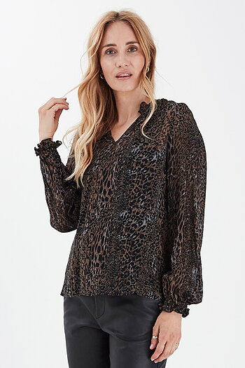 Pulz - Amaya Blouse Black Printed
