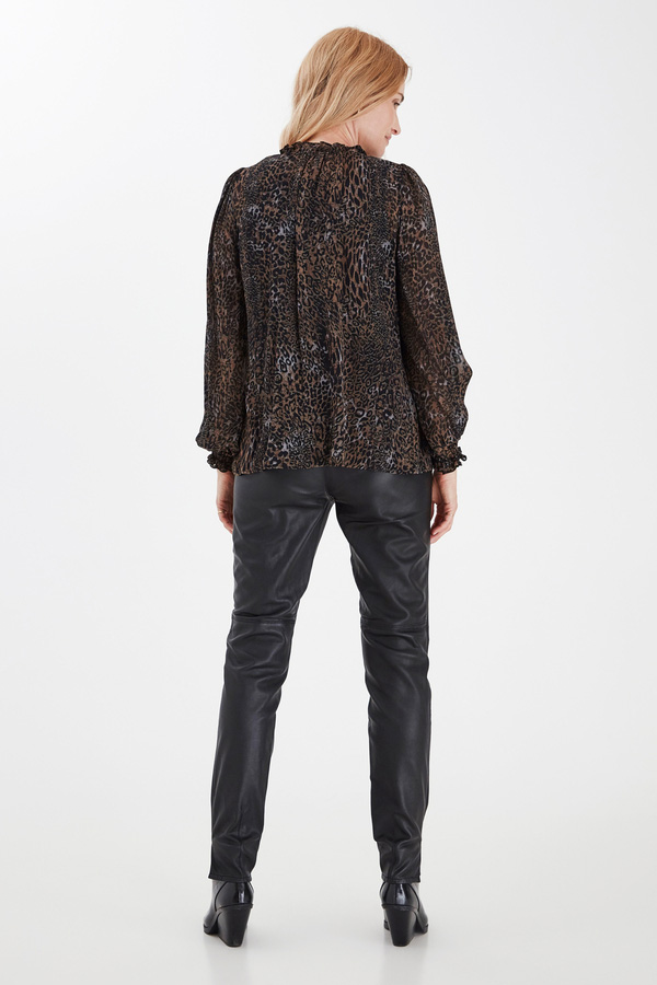 Pulz - Amaya Blouse Black Printed - 8