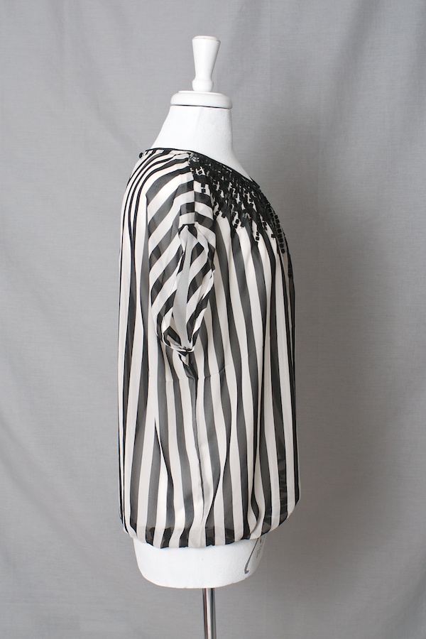 Pulz Jeans - Sisa Wing Blouse Midnight Cream/Black  - 4