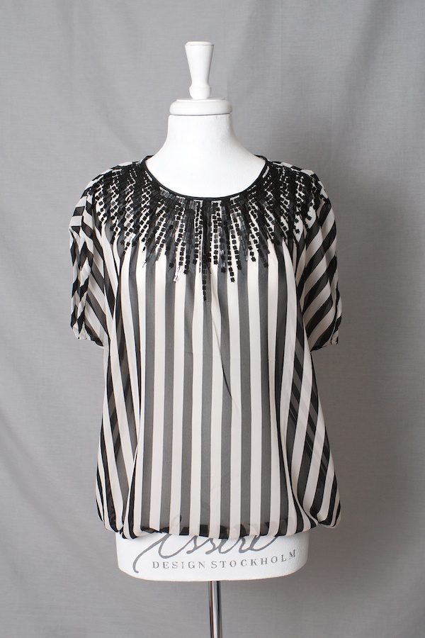 Pulz Jeans - Sisa Wing Blouse Midnight Cream/Black  - 2