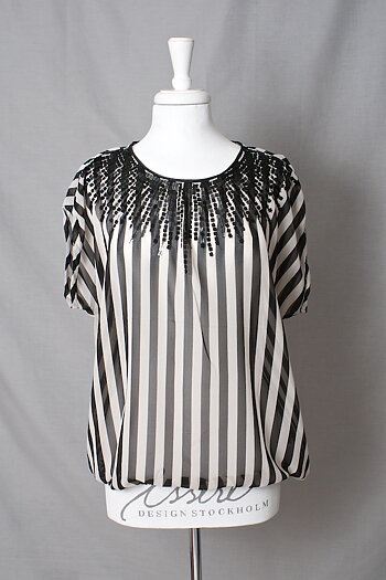 Pulz Jeans - Sisa Wing Blouse Midnight Cream/Black 
