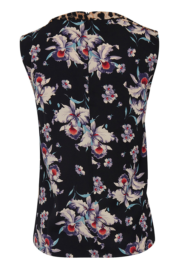 Pulz - Leaf Sleeveless Top Black - 6