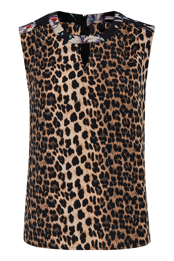 Pulz - Leaf Sleeveless Top Beach Sand - 4
