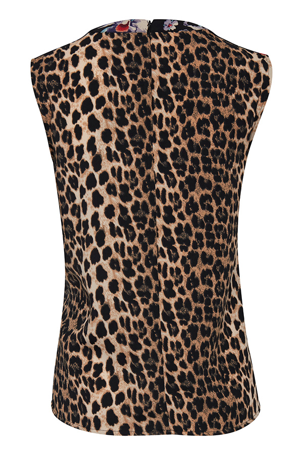 Pulz - Leaf Sleeveless Top Beach Sand - 5