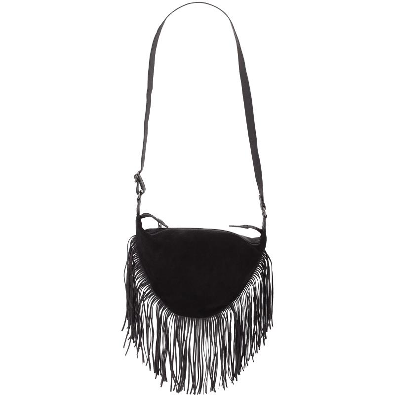 Frontrow - Fringe Body Bag Buff Napa Suede Black - 3