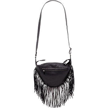 Frontrow - Fringe Body Bag Buff Napa Suede Black