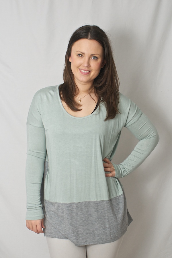Pulz Jeans - Mika Oversize Top Spring Grey/Green Aqua 