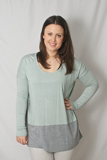 Pulz Jeans - Mika Oversize Top Spring Grey/Green Aqua 