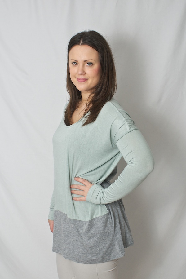 Pulz Jeans - Mika Oversize Top Spring Grey/Green Aqua  - 2