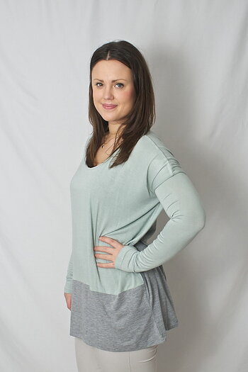 Pulz Jeans - Mika Oversize Top Spring Grey/Green Aqua 