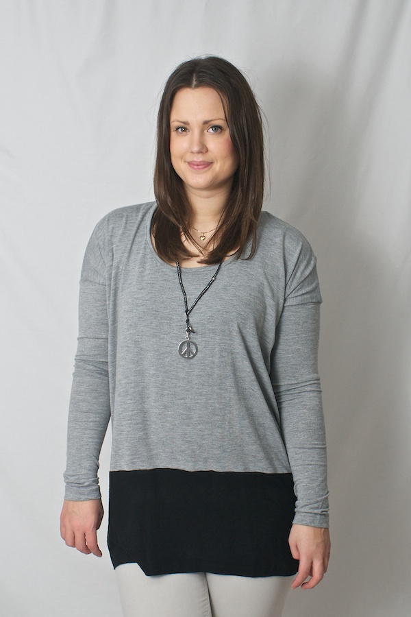 Pulz Jeans - Mika Oversize Top Spring Grey/Black 