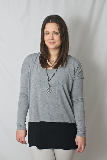 Pulz Jeans - Mika Oversize Top Spring Grey/Black 